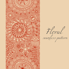 Poster - Folk floral seamless pattern