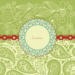 Fototapete - Vintage floral frame
