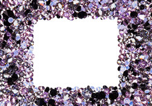Square Frame Made From Many Small Purple Diamonds, With Copyspac