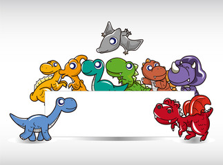 Wall Mural - dinosaur card