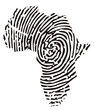 Afrika, Landkarte mit Fingerabdruck