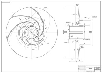 Aufkleber - machine-building drawing. rotor