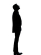 one business man silhouette looking up