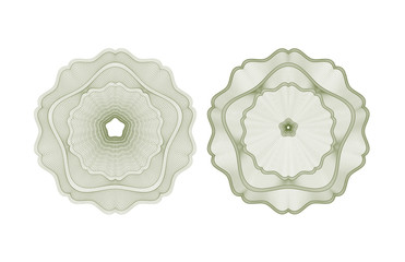 Poster - Set of vector guilloche rosettes