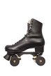 Black roller skate with high heel and little dirt