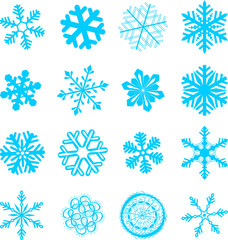 Wall Mural - abstract snowflakes set