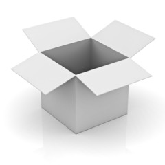 Poster - Blank opened white cardboard box