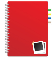 Aufkleber - red notebook and photo frame