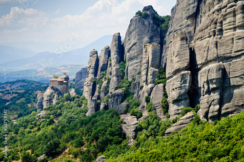 Fotografie, Obraz Meteora panorama with The Holy Monastery of St. Nicholas Anapaus