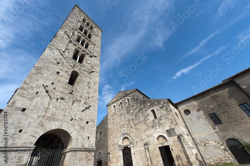 Fotografie, Obraz Anagni (Frosinone, Lazio, Italy) - Medieval cathedral and belfry