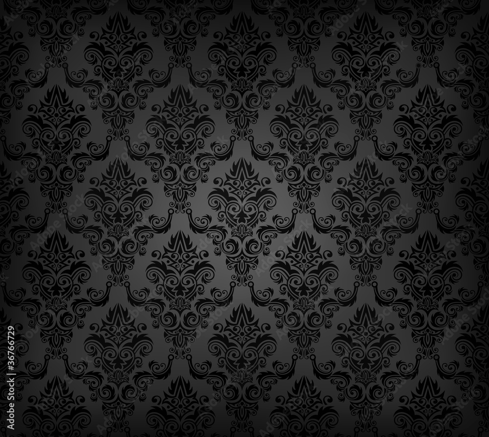 Vector illustartion of black seamless wallpaper pattern Stock Vector ...