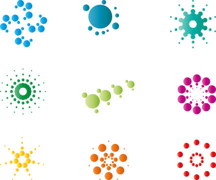 Kreise, Punkte, Logos, Zeichen, Symbole, Design