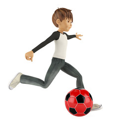 Sticker - nice boy playing football