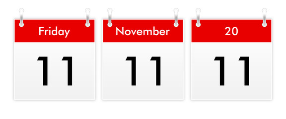 Sticker - 11.11.11 - unique day in 2011 november calendar