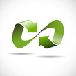 Logo infinite with arrows. Green recycling # Vector