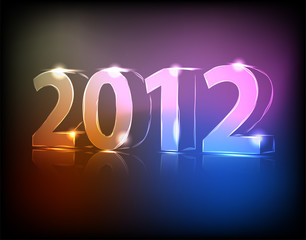 Neon 2012 year vector illustration