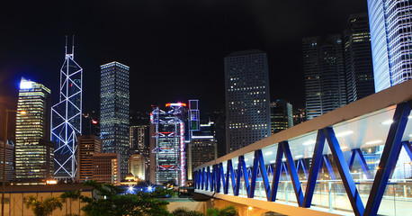 Wall Mural - Hong Kong skyline at nigh