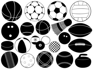 Wall Mural - Different game balls