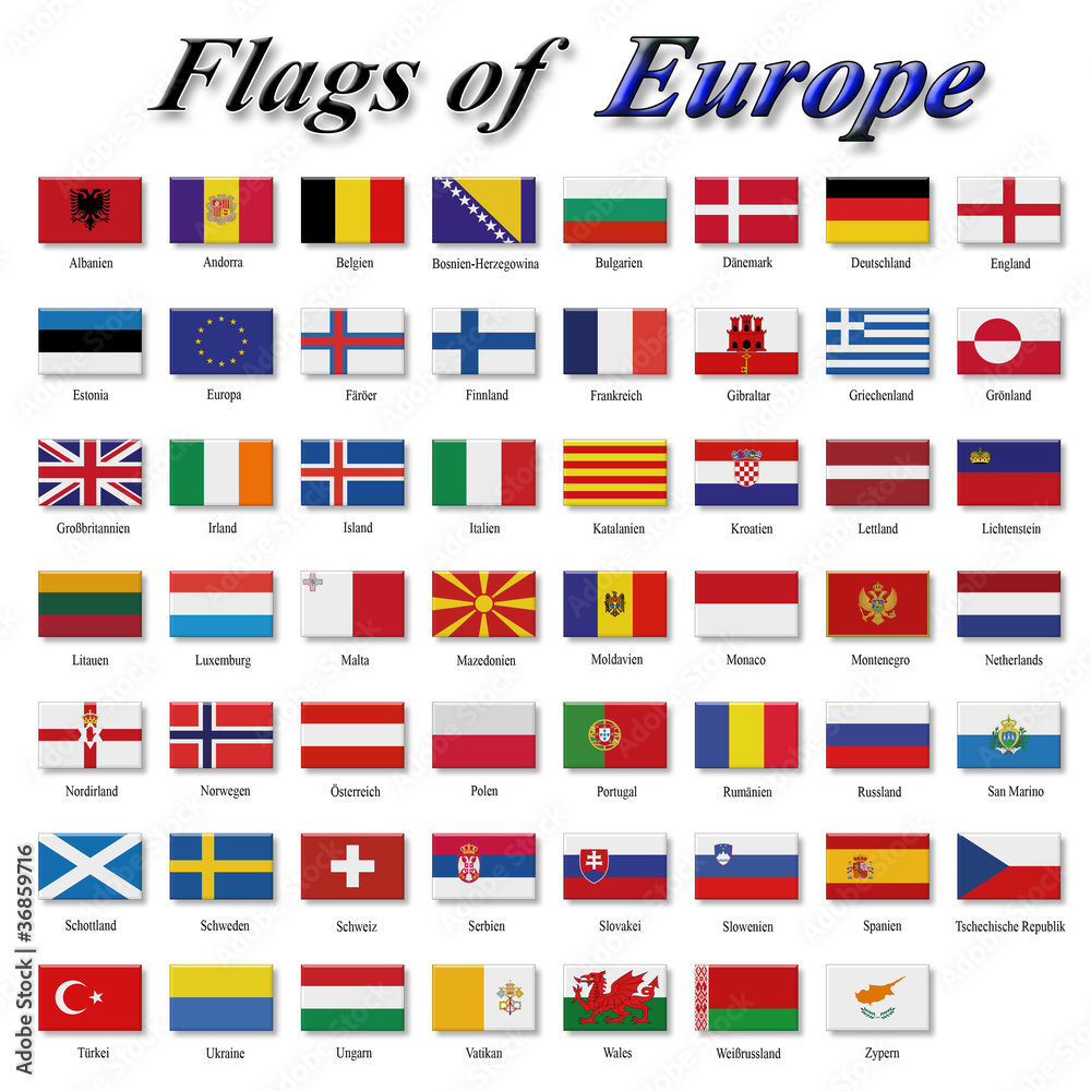 Europa Flaggen Zum Ausmalen