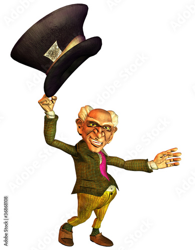 alter mann mit Zylinder StockIllustration Adobe Stock