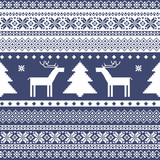 Seamless knitted ornamental pattern traditional christmas motifs