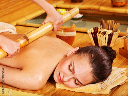 Naklejka - mata magnetyczna na lodówkę Bamboo massage.