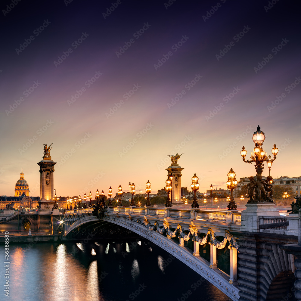 Pont Alexandre III, Paris - obrazy, fototapety, plakaty 