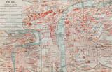 Fototapeta Mapy - Old map of Prague
