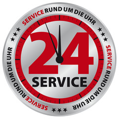 Sticker - Service 24 - Service rund um die Uhr