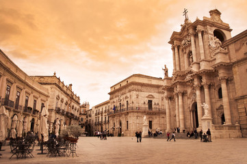 Wall Mural - Piazza del Duomo à Syracuse - Sicile Italie