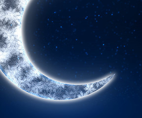 Canvas Print - night sky background with moon and stars