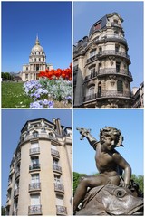 Sticker - Paris, 4 photos pour carte postale