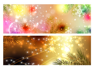 Wall Mural - Vector banner set on a Christmas theme.