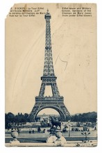 Eiffel Tower - Vintage Postcard