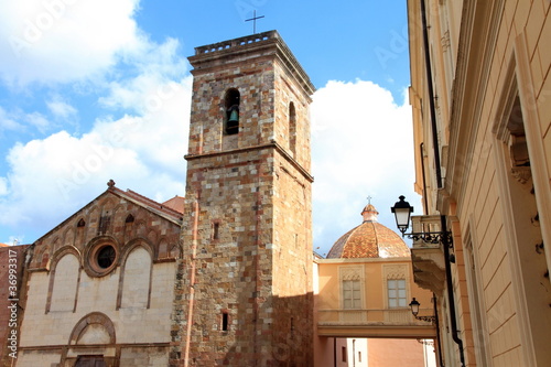 Fotografie, Obraz Cathedral building historic centre of Iglesias Sardinia Italy