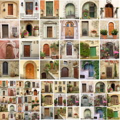 Wall Mural - collage with doors from Italy