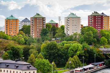 Poster - municipal houses in Stockholm, Sweden