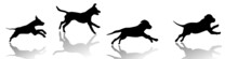 Running Dogs, Vector Image