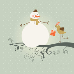 Wall Mural - Greeting Christmas and New Year's card