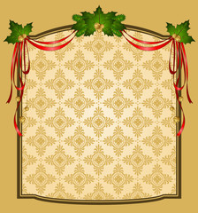 Wall Mural - Vintage Christmas tapestry background. Vector