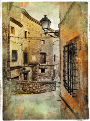 Wall Mural - streets of medieval Spain - artistic picture