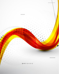 Wall Mural - Flowing abstract orange wave background