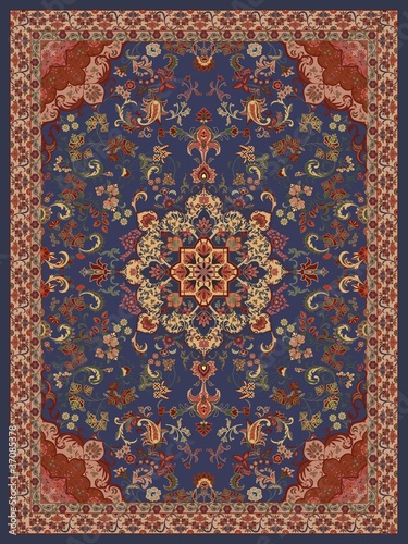 Naklejka dekoracyjna Oriental Floral Carpet Design -Illustration