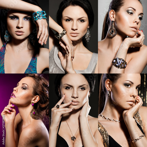 Plakat na zamówienie elegant fashionable woman with jewelry
