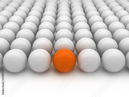 Individuality - gray and orange balls