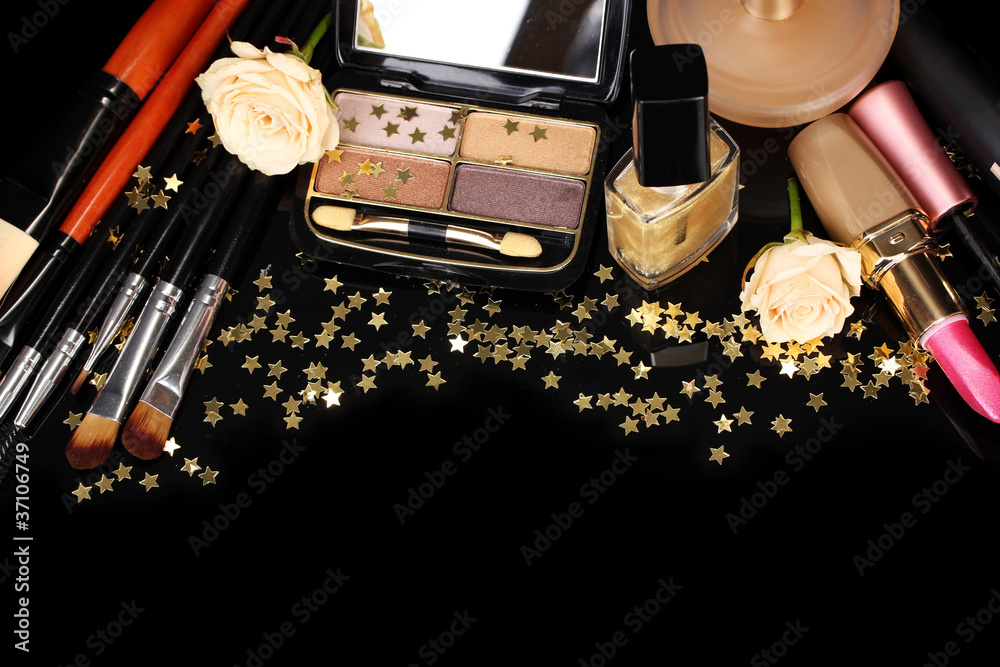 Сosmetics isolated on black