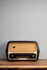 Wall Mural - antique radio on vintage background
