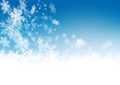 canvas print picture - Blauer Himme, Winter, Schnee, Eisblumen, Schneeflocken, Frost