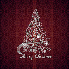Wall Mural - Merry Christmas vector card