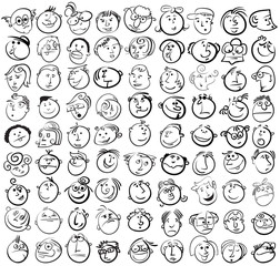 People face cartoon vector icon